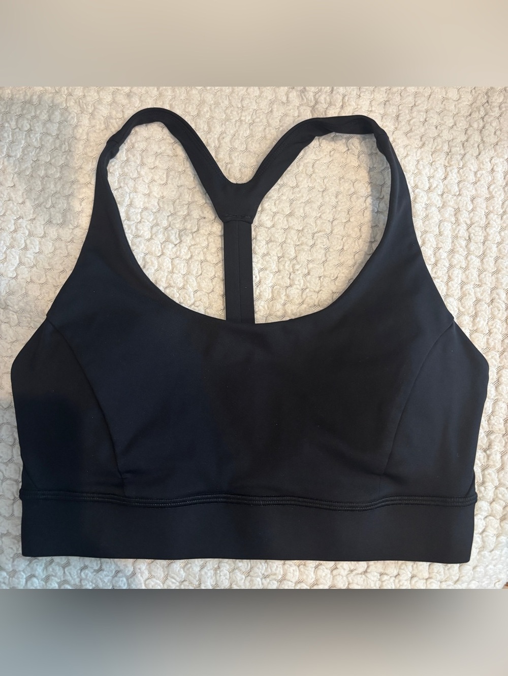 lululemon athletica Black Mesh Inset T-Back Style Sports Bra